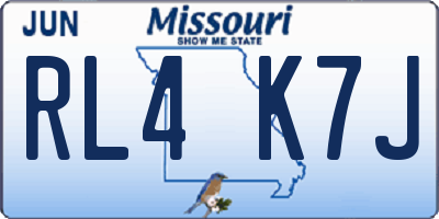 MO license plate RL4K7J