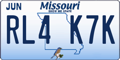 MO license plate RL4K7K