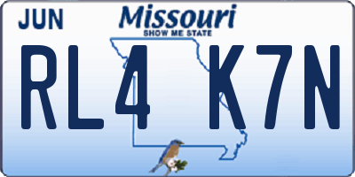 MO license plate RL4K7N