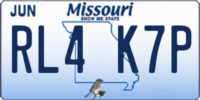 MO license plate RL4K7P