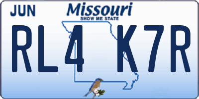 MO license plate RL4K7R