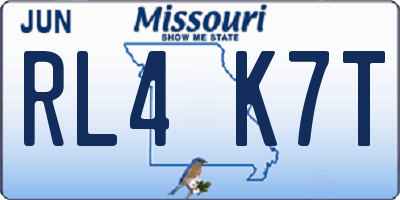 MO license plate RL4K7T