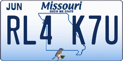 MO license plate RL4K7U