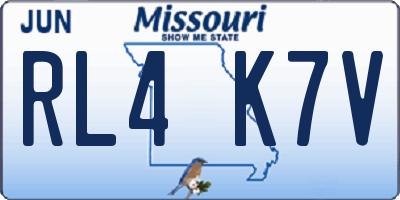 MO license plate RL4K7V