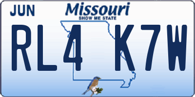 MO license plate RL4K7W