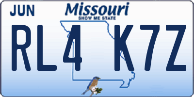 MO license plate RL4K7Z