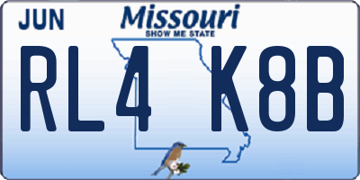 MO license plate RL4K8B