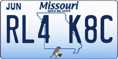MO license plate RL4K8C