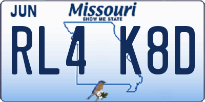 MO license plate RL4K8D