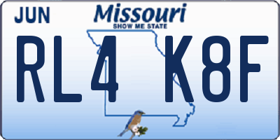 MO license plate RL4K8F
