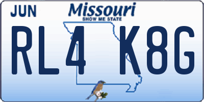 MO license plate RL4K8G