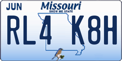 MO license plate RL4K8H