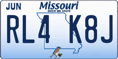MO license plate RL4K8J