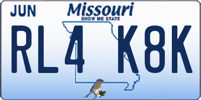 MO license plate RL4K8K