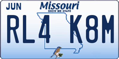 MO license plate RL4K8M