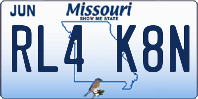 MO license plate RL4K8N