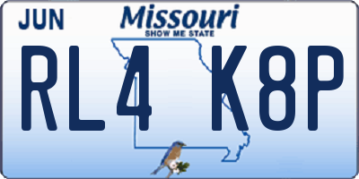 MO license plate RL4K8P