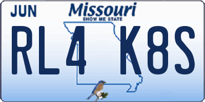 MO license plate RL4K8S