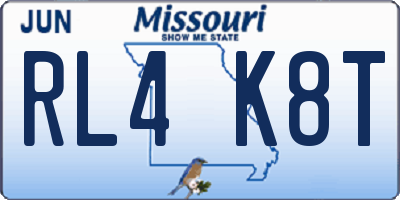 MO license plate RL4K8T