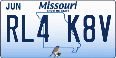 MO license plate RL4K8V