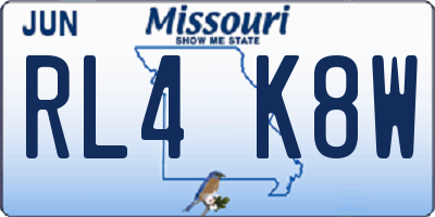 MO license plate RL4K8W