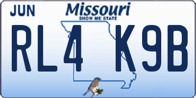 MO license plate RL4K9B