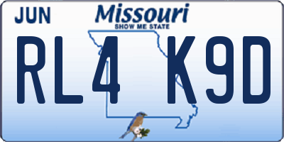 MO license plate RL4K9D