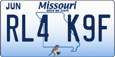 MO license plate RL4K9F