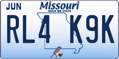 MO license plate RL4K9K