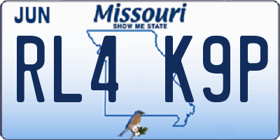 MO license plate RL4K9P