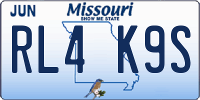 MO license plate RL4K9S