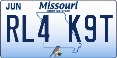 MO license plate RL4K9T