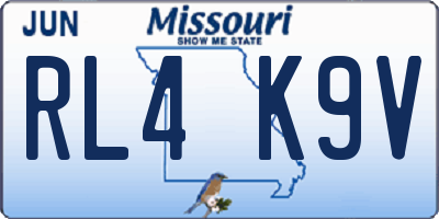 MO license plate RL4K9V