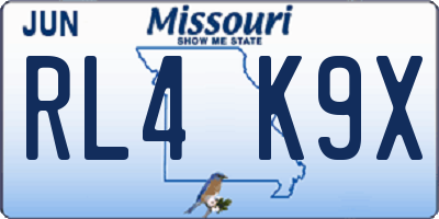 MO license plate RL4K9X