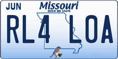 MO license plate RL4L0A