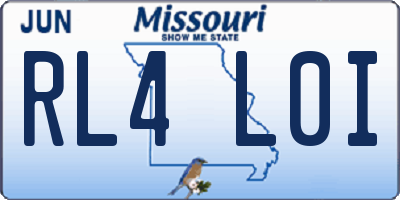 MO license plate RL4L0I