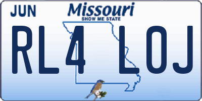 MO license plate RL4L0J