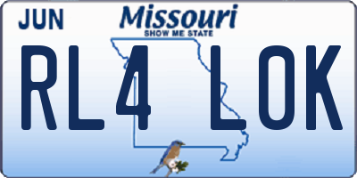 MO license plate RL4L0K