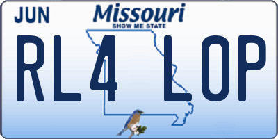 MO license plate RL4L0P