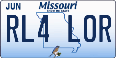MO license plate RL4L0R