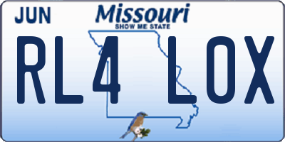 MO license plate RL4L0X