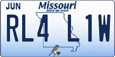 MO license plate RL4L1W