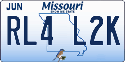 MO license plate RL4L2K