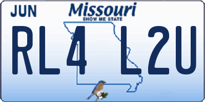 MO license plate RL4L2U