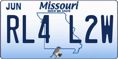 MO license plate RL4L2W