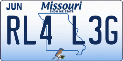 MO license plate RL4L3G