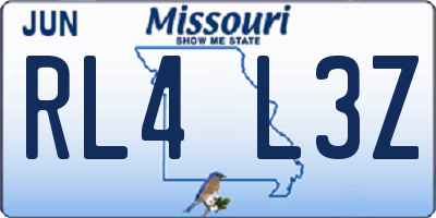 MO license plate RL4L3Z