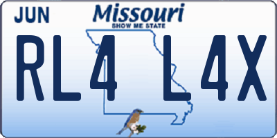 MO license plate RL4L4X