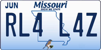 MO license plate RL4L4Z