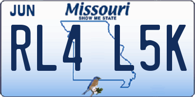 MO license plate RL4L5K